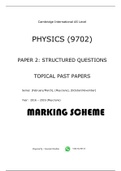 CIE Physics AS Level 9702 : Marking Scheme Paper 2 Structured Questions (Topical) 
