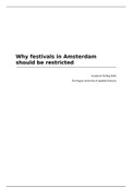 Essay (betoog): Why the rules should be restricted on festivals in Amsterdam