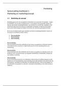 Marketing samenvatting hoofdstuk 1+2 