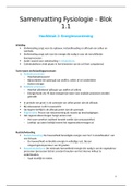 Samenvatting Fysiologie - Blok 1.1 - H2, H3.3, H5, H6, H12 en H13