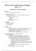 Aangevulde hoorcolleges Psychologie + oefenvragen - Blok 1.1 