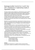 Samenvatting artikel Breakdowns in implementing models of organisation change