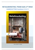 Retailmarkting hoofdstuk 12 en 13, Frank Quix, 6de druk