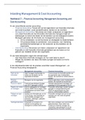 Management & Cost Accounting (Nederlands) - Finance InHolland Jaar 2 (Periode 1)
