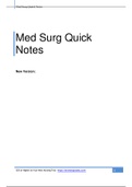 NURSING 101 - Med Surg Quick Notes (Latest Guide) 82% or Higher on your Nursing Exam.