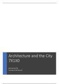 Summary Architecture and the City (7X1X0)
