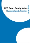 2019/20 - LPC Notes - Business Law & Practice - Exam Ready Notes (Distinction Grade)