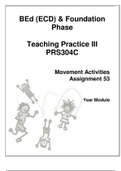 PRS304C - Teaching practice 3 (grade 1-3) : Assignment 53 Movement activities