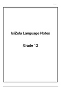 Grade 11 and 12 IEB isiZulu Language Notes