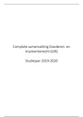 Complete samenvatting Goederen- en Insolventierecht (2019-2020)