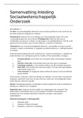 Universiteit Leiden, Bestuurskunde: Samenvatting Inleiding Sociaalwetenschappelijk Onderzoek