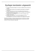 Leerdoelen dysfagie uitgewerkt
