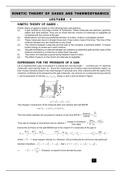 Kinetic Theory of Gases and Thermodynamics lecture notes