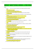 NR 507 MIDTERM WEEK 4 REVIEW - STUDY GUIDE (LATEST) 2019/20 - CHAMBERLAIN COLLEGE NURSING. GRADED A