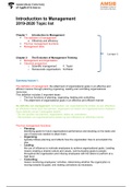 introduction to management summary exam