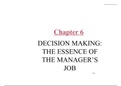 DECISION MAKING: THE ESSENCE OF THE MANAGER’S JOB