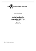 Antwoorden Studiehandleiding Fiscale Aspecten