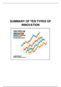 Summary of Ten Types of Innovation 