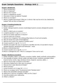 Biology Units 1 & 2 Exam Sample Questions 
