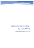 Organization Theory - Midterm LECTURE notes 