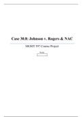 MGMT 597 Week 6 Course Project: Case 30.8 Johnson v. Rogers & NAC (Graded A)