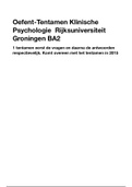 OefentTentamen Klinische Psychologie Rijksuniversiteit Groningen BA2 2015