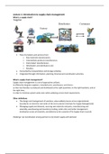 Summary supply chain management: lectures additions from the book sample assignments