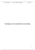 Samenvatting sociologie van de moderniteit (slides notities)