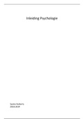 Volledige uitwerking Inleiding Psychologie incl boek 2018-2019