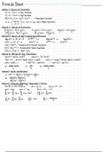 Elements of Calculus I &lpar;Math 1080&rpar; - Formula Sheet