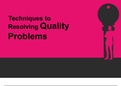 Techniques to Resolve Quality Problems