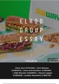 Group Essay ELROD - SUBWAY analysis 