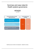 Summary - HPI4009 Health System Governance