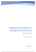 Samenvatting Arbeids- en organisatiepsychologie 2020