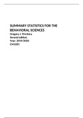 Summary Statistics for the behavioral Sciences (Introduction to statistical analysis CM1005)