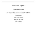 Individual paper 1: Literature review