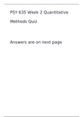PSY 635 Week 2 Quantitative Methods Quiz