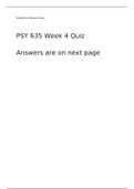 PSY 635 Week 4 Quiz