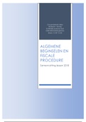 Samenvatting algemene beginselen en fiscale procedures