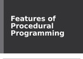 Unit 16 Procedural Programming - Assignment 1(P1, M1, D1) - Featuress of Procedural Programming