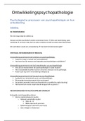 Samenvatting ontwikkelingspsychopathologie