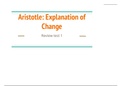 Aristotle: Four Causes and Explanation of Change