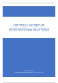 Notes History of International Relations - Summary