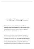MGT 322 Week 2 DQ 1 Supplier Relationship Management (SMS) System