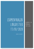 Linguistiek Examenvragen 2020 Thomas more Logopedie en audiologie 2019-2020