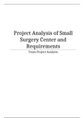 Project Analysis of Small Surgery Center and Requirements