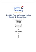 LAS 432 Course Capstone Project Robotic & Remote Surgery