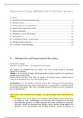 Organisational Change &lpar;MAN-MOD002A&rpar; 23&sol;24 - Summary of lectures&comma; articles and exam questions - Grade 9&comma;5