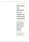Samenvatting erfgoedgeschiedenis en restauratietechnieken 