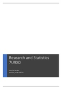 Summary Research and Statistics (7U9X0) (Lectures 1-7 only)